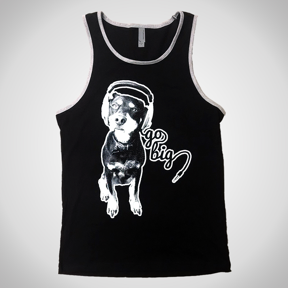 Black with Grey Willie Pup Tank Top